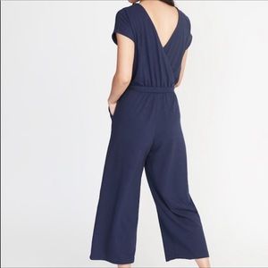 NWT Boucle Wrap Back Tie Belt Jumpsuit Romper